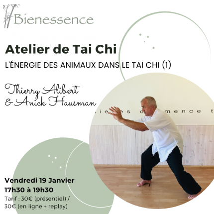Présentiel & En ligne - Atelier de Qi Gong - L'énergie des animaux dans le Tai Chi (1)