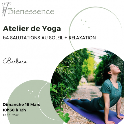 Atelier de Yoga - 54 salutations au soleil + relaxation